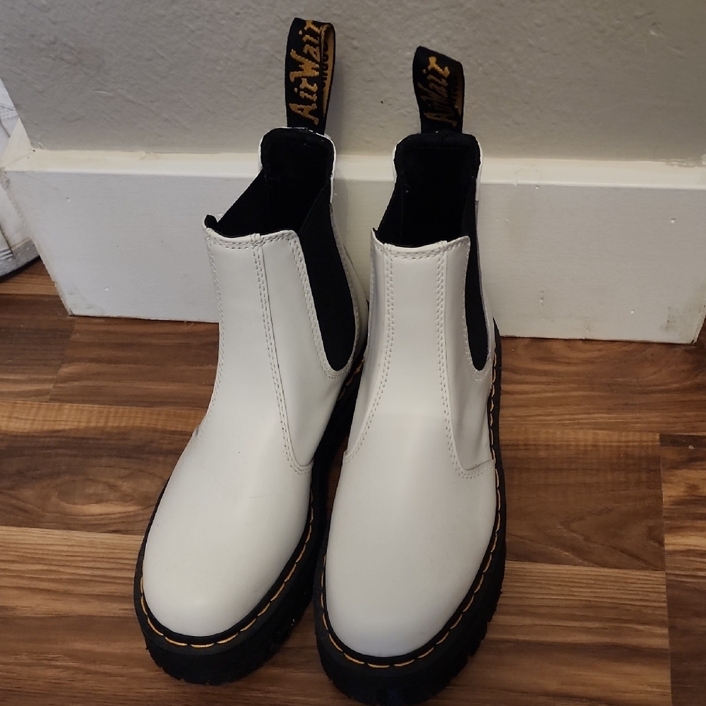 Dr. Martens White Ankle Boots